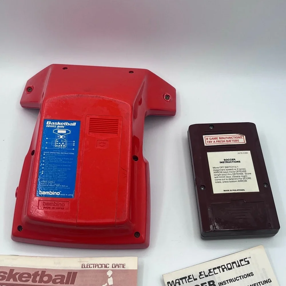 Vintage Mattel Electronics Soccer Handheld & Bambino‎ Basketball 